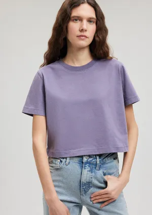 Purple Crop Basic T-Shirt