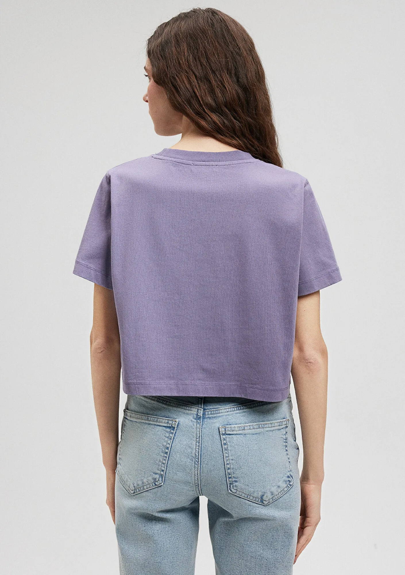 Purple Crop Basic T-Shirt