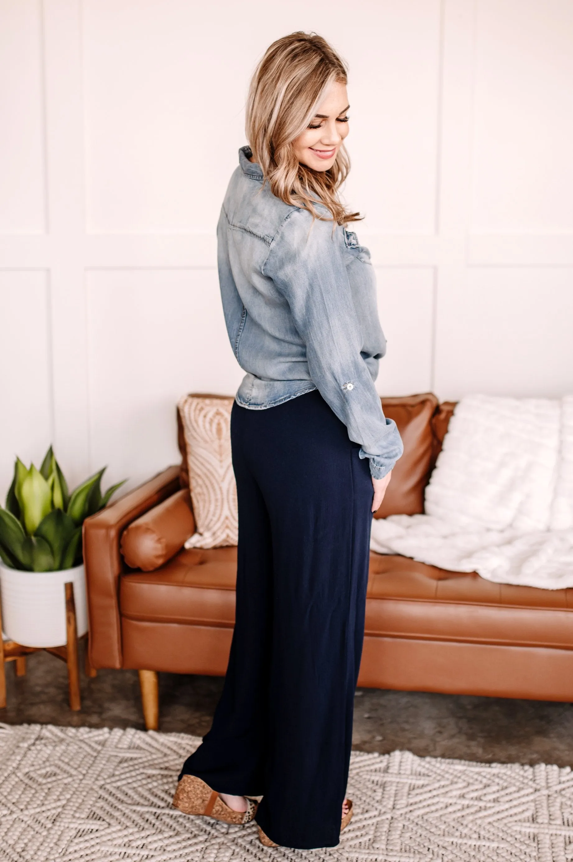 Quick On The Drawstring Dress Pants In Navy
