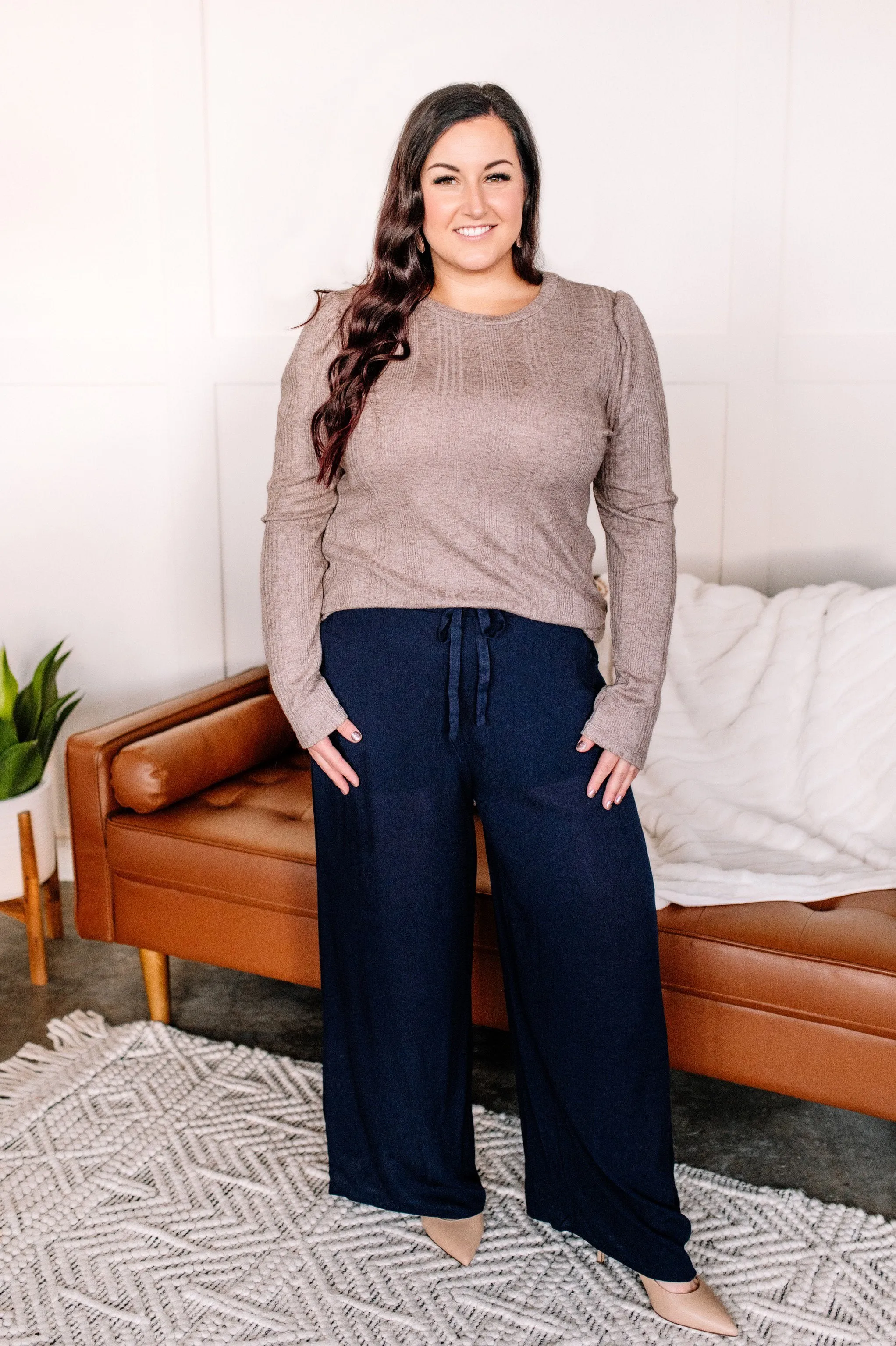 Quick On The Drawstring Dress Pants In Navy