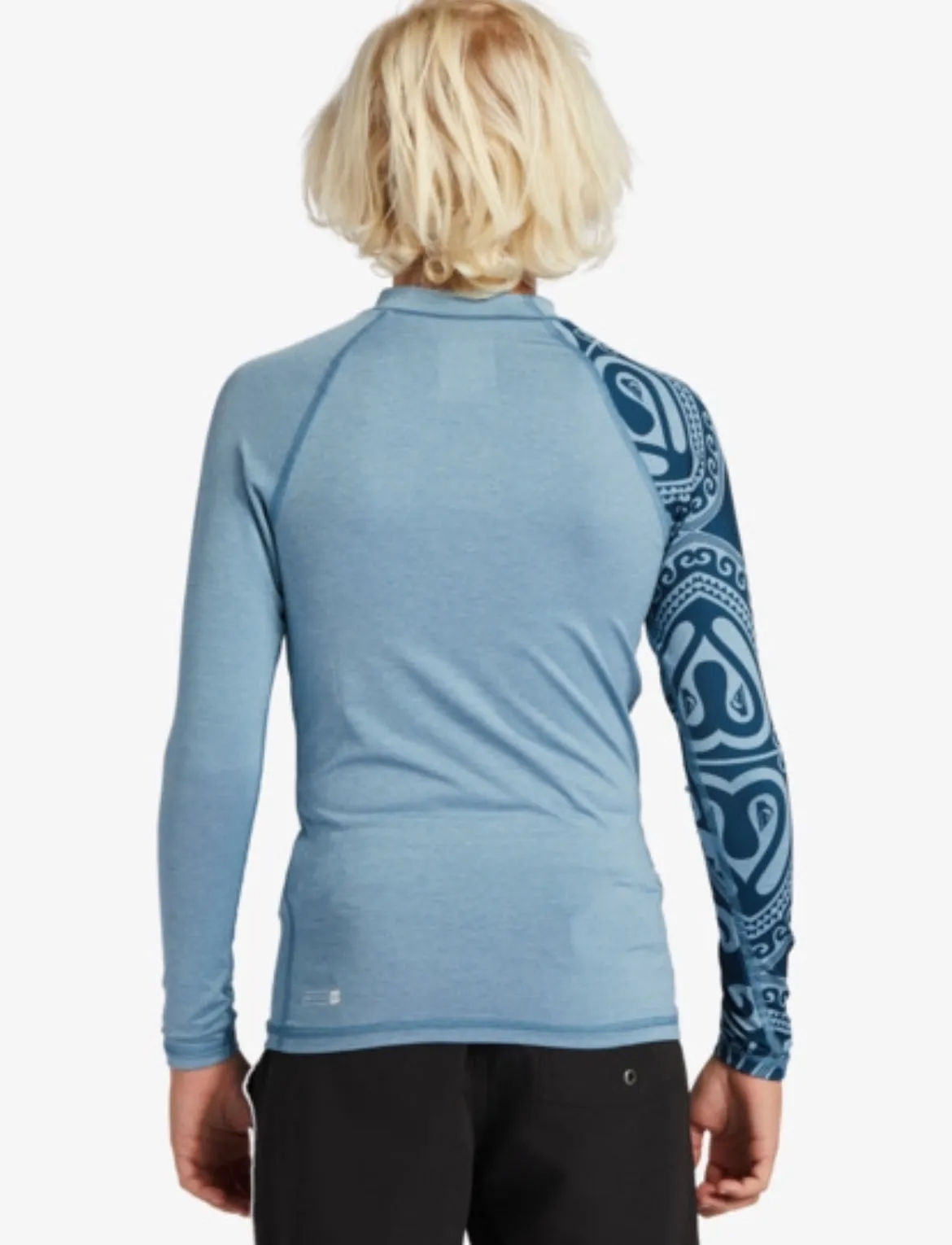 Quiksilver “Solid Streak” Long Sleeved Rashguard in Steel Blue: Size 8 to 16 Years