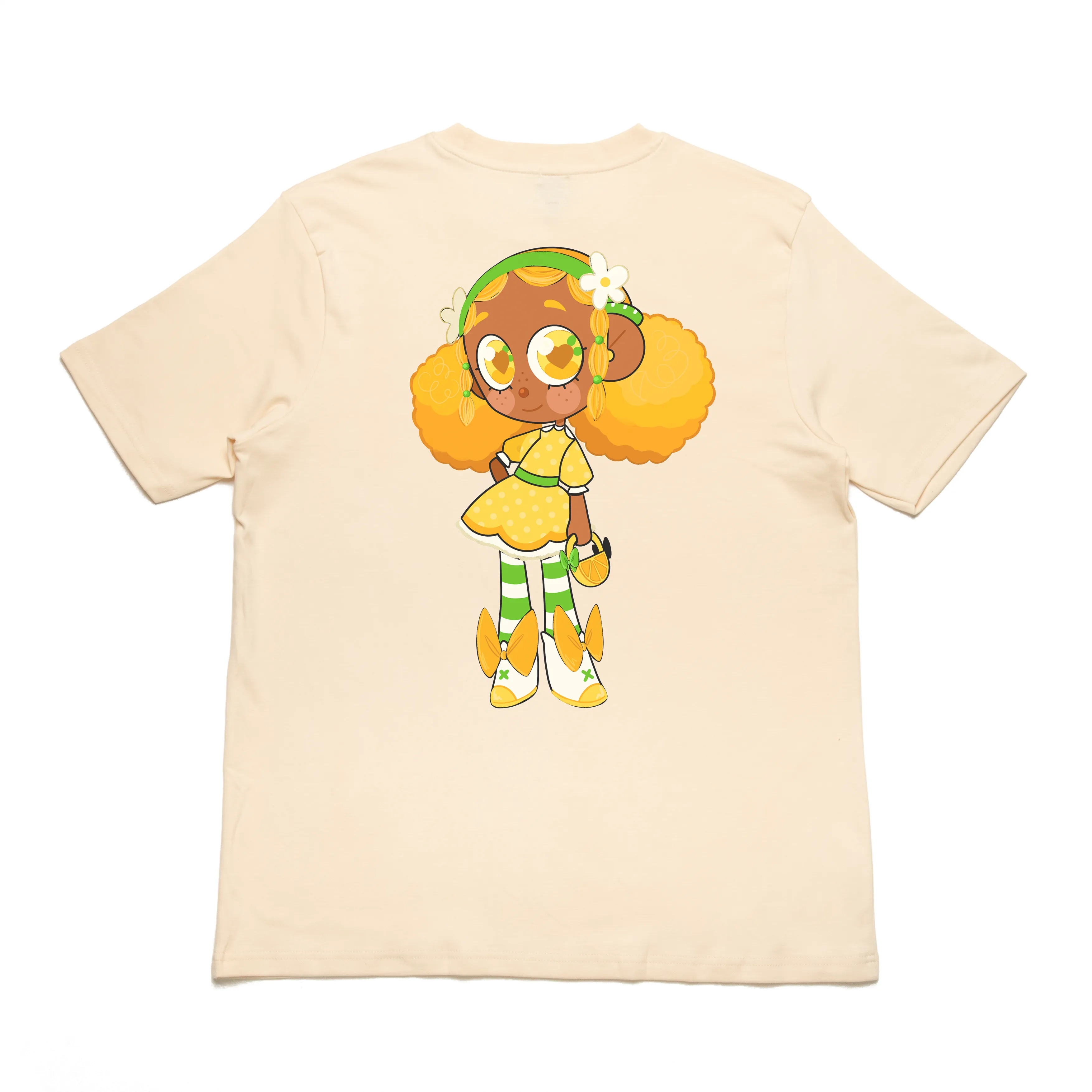 " Orange Doll " Cut and Sew Wide-body Tee Beige