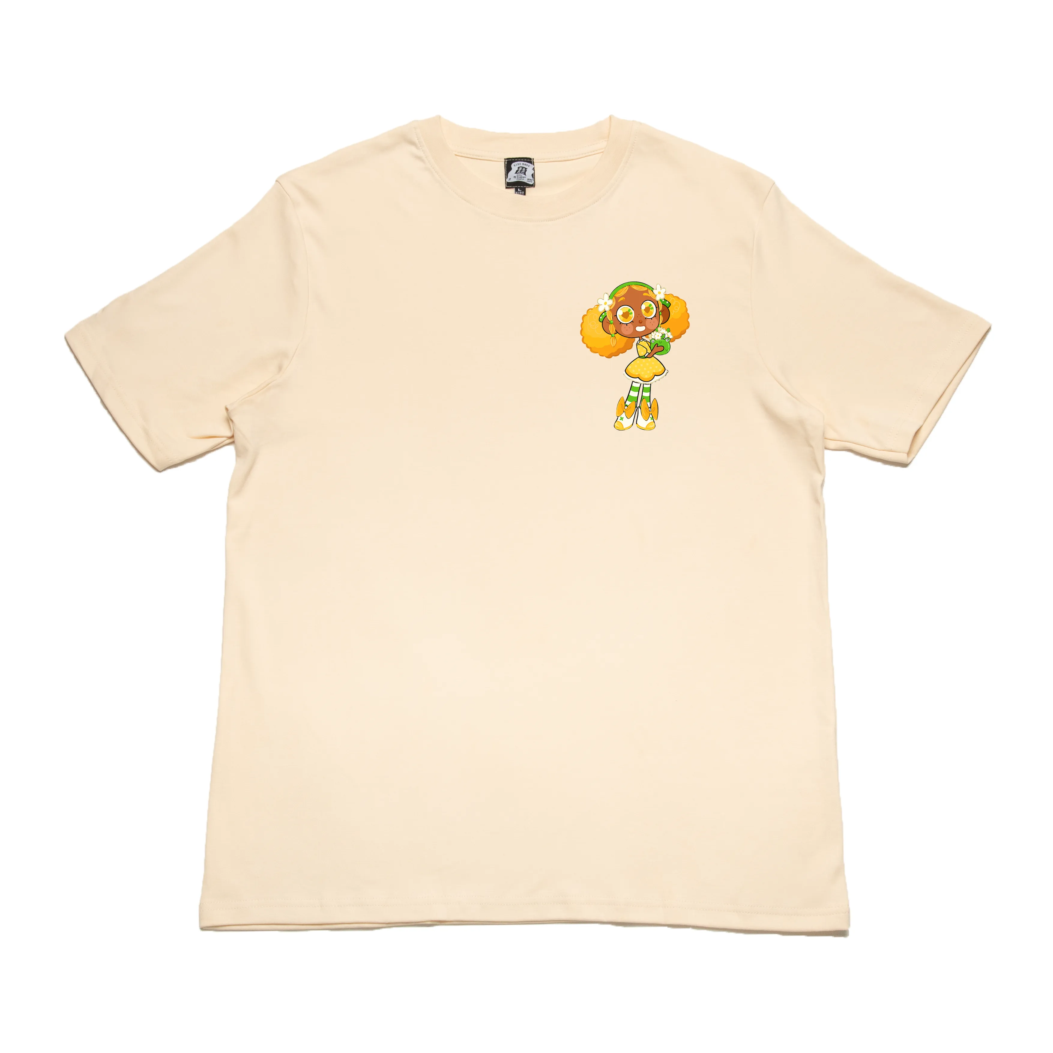 " Orange Doll " Cut and Sew Wide-body Tee Beige