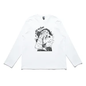 "All My Heart" Cut and Sew Wide-body Long Sleeved Tee White