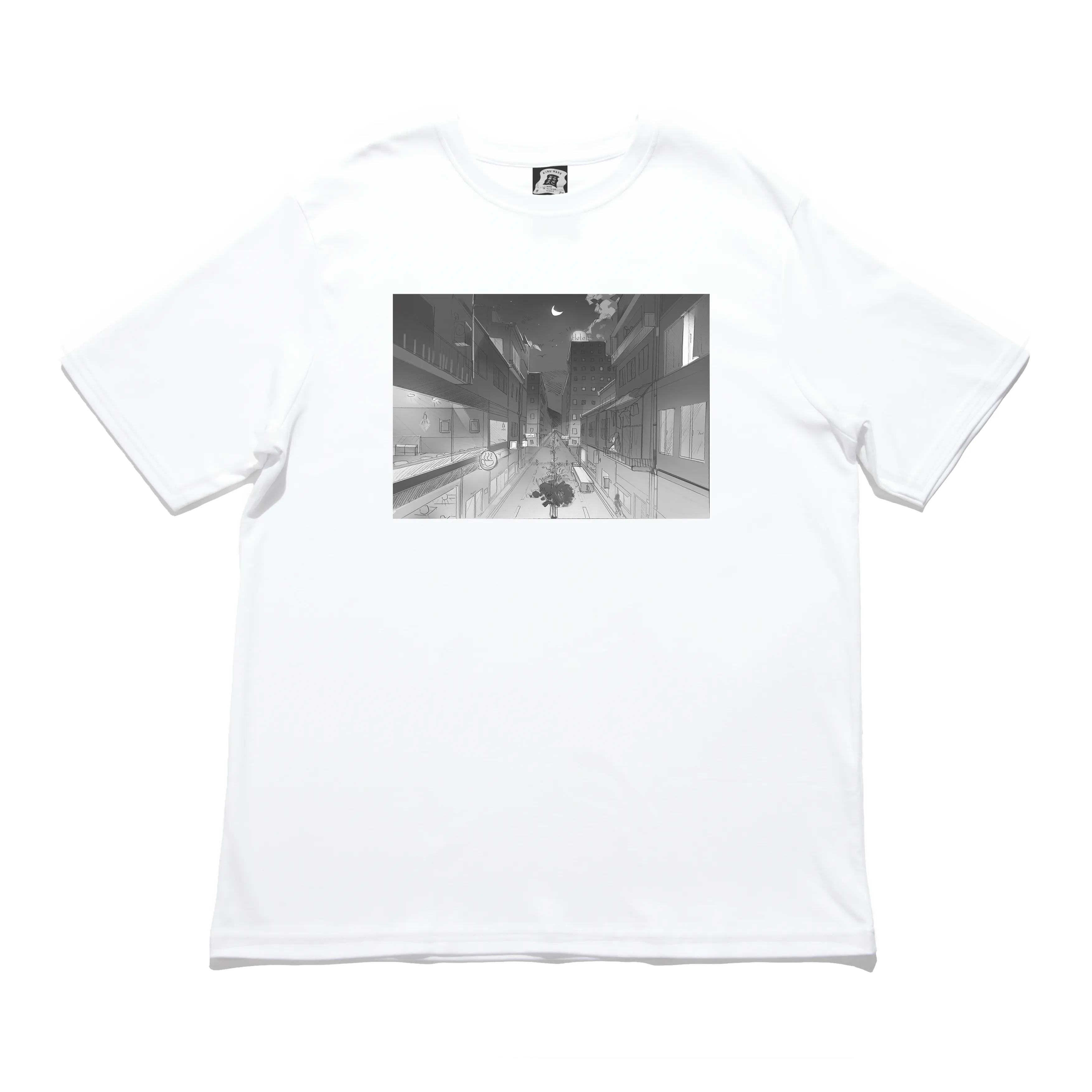 "Angel & Midnight" Cut and Sew Wide-body Tee White/Black