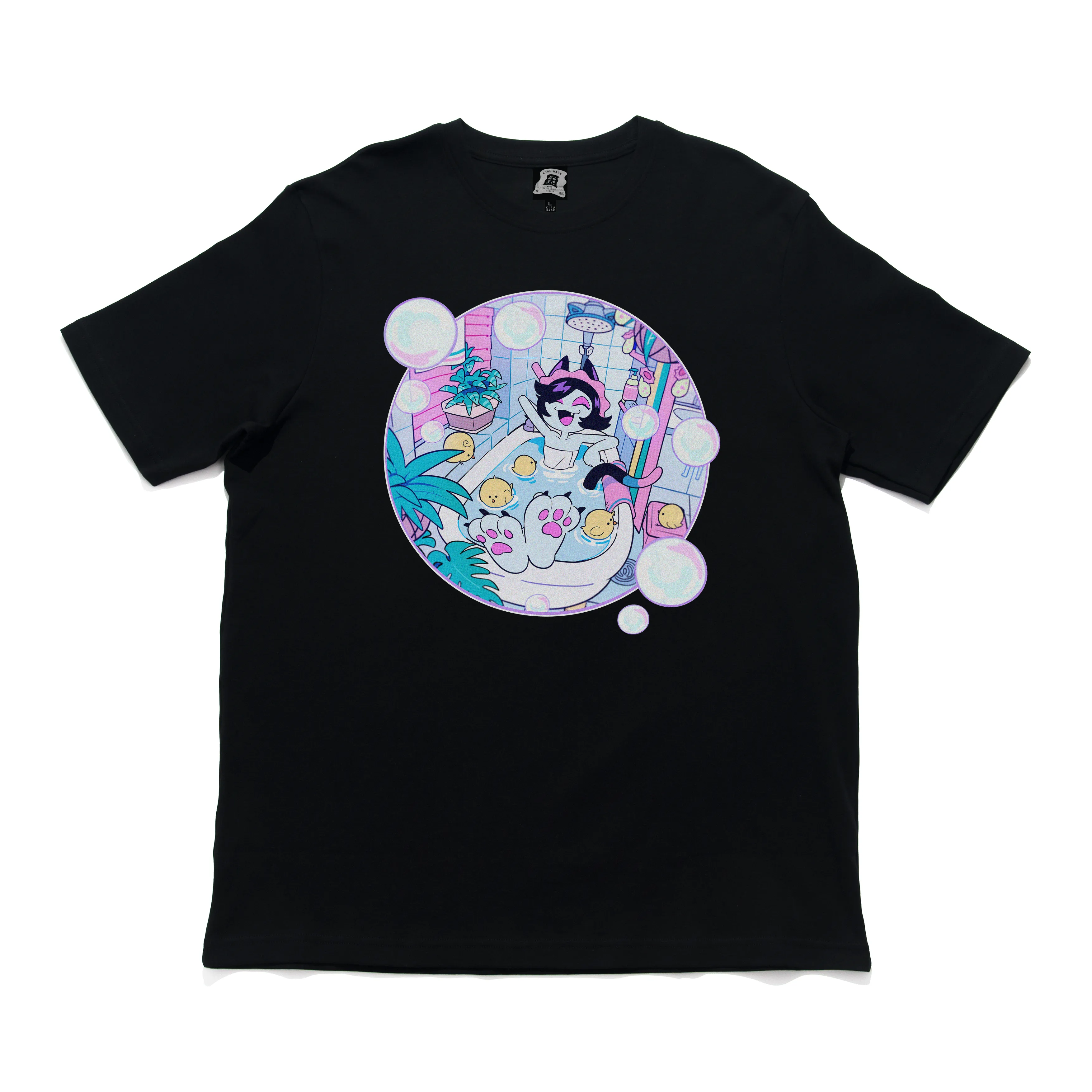 "Bass Time" Cut and Sew Wide-body Tee White/Black