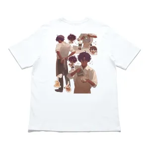 "Coffee" Cut and Sew Wide-body Tee White
