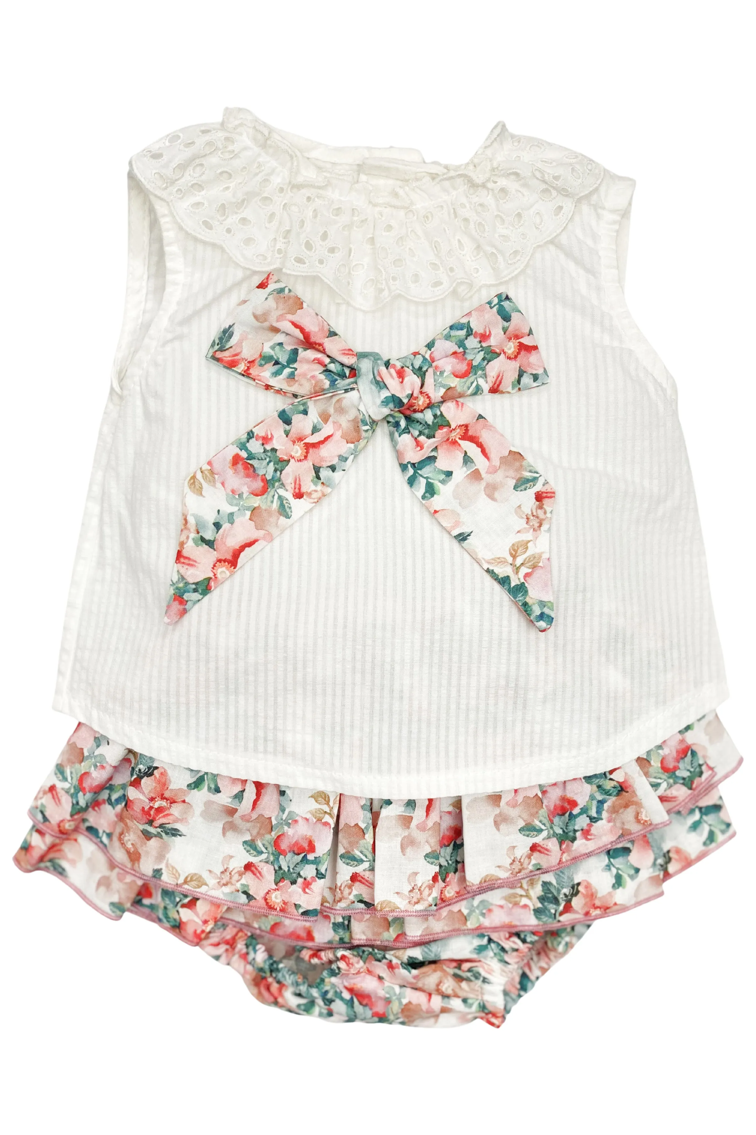 "Etta" Dusky Pink Floral Blouse & Skirt