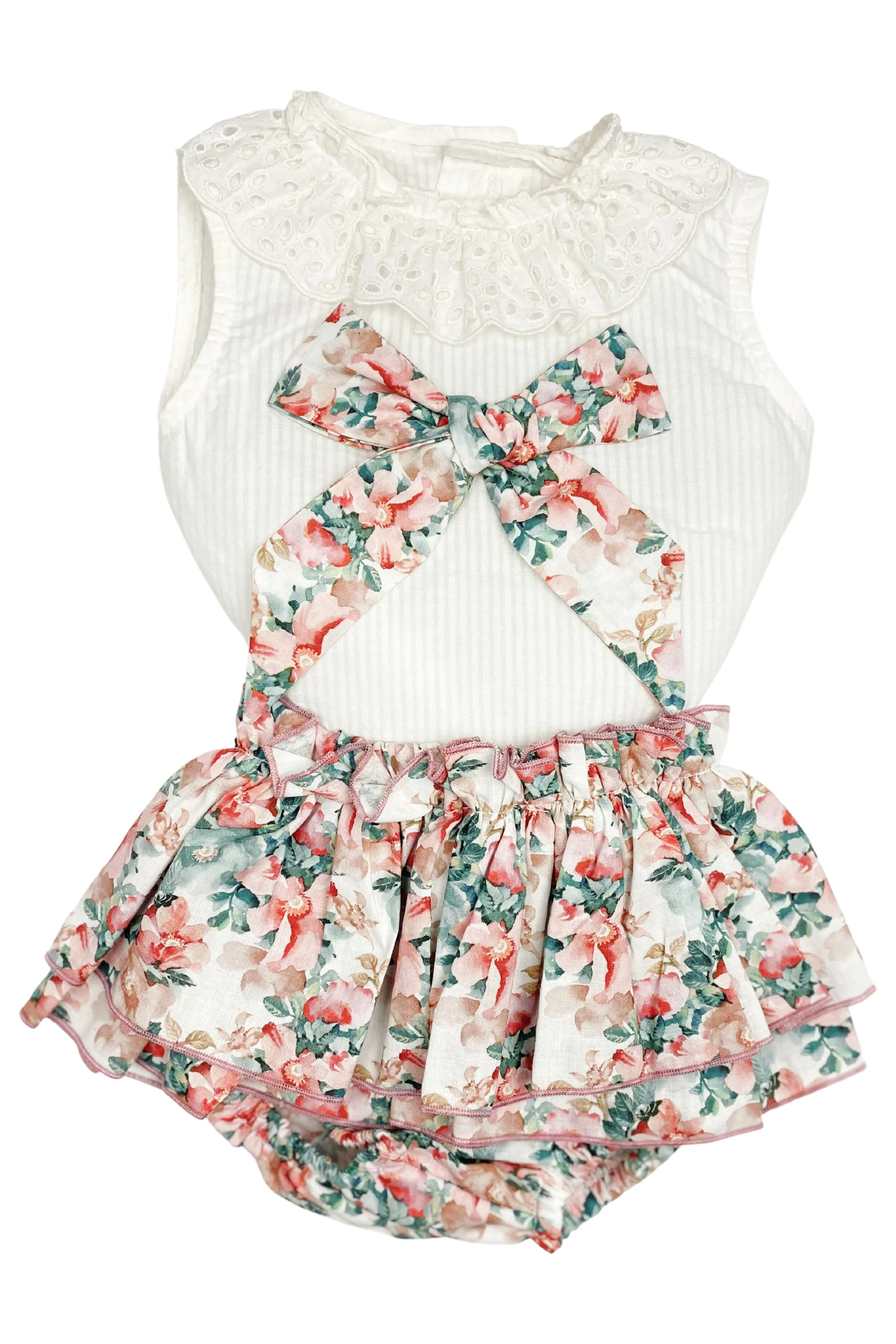 "Etta" Dusky Pink Floral Blouse & Skirt