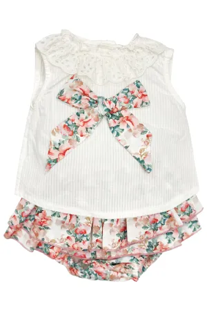 "Etta" Dusky Pink Floral Blouse & Skirt