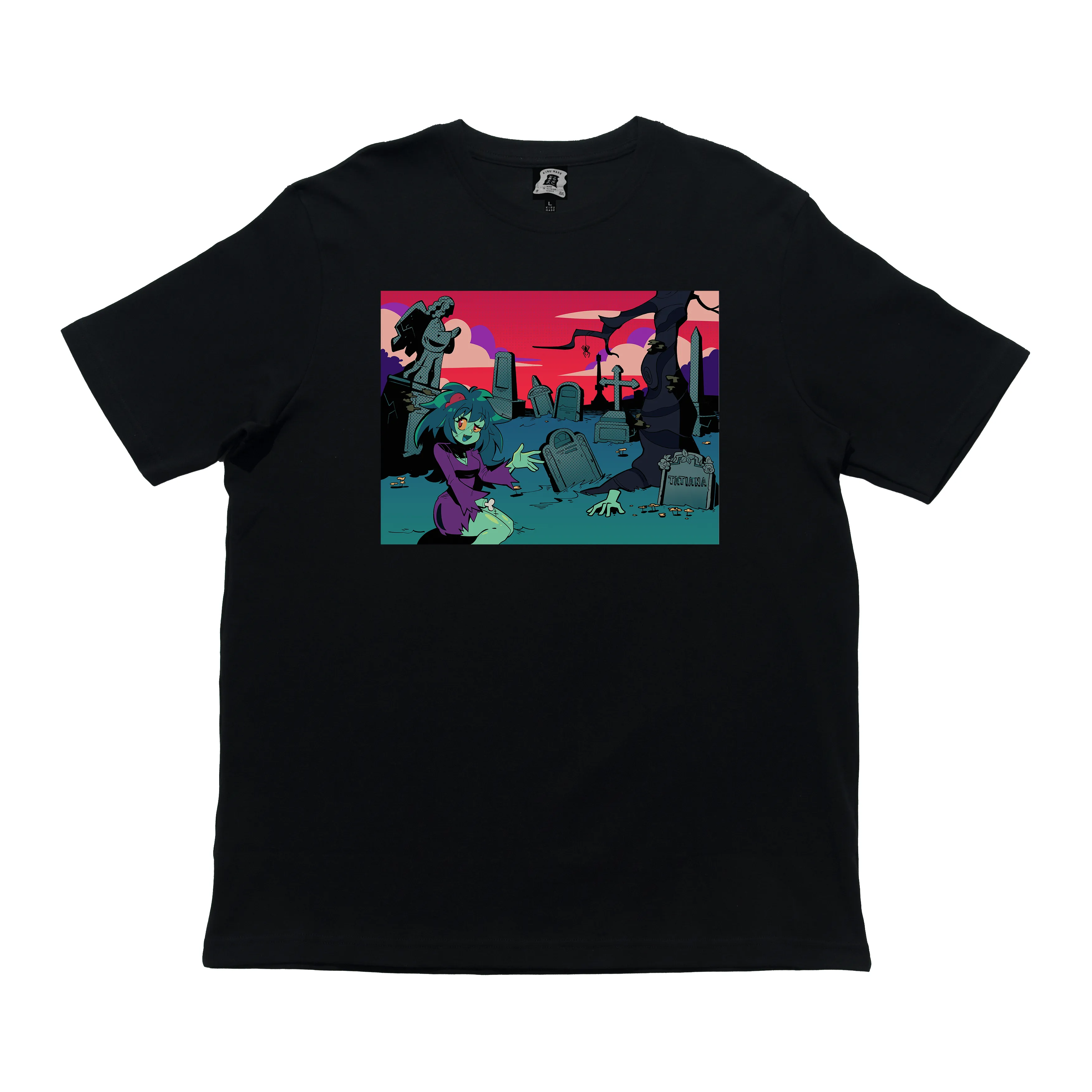 "Graveyard" Cut and Sew Wide-body Tee Black