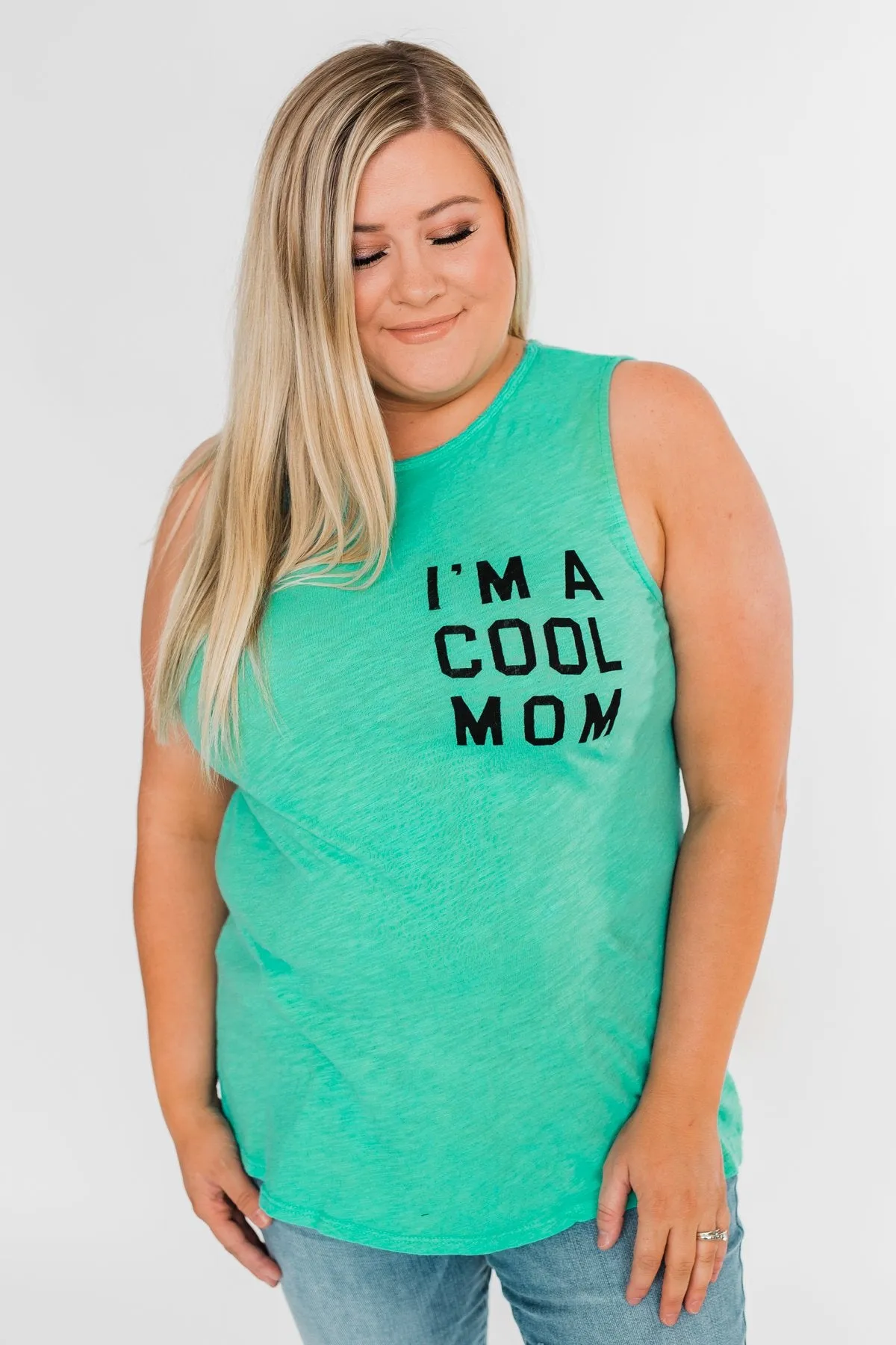 "I'm a Cool Mom" Tank Top- Bright Mint