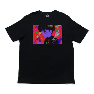 "Mob, Mob!" Cut and Sew Wide-body Tee Black