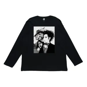 "Nanaren" Cut and Sew Wide-body Long Sleeved Tee White/Black