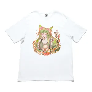 "Sushineko" Cut and Sew Wide-body Tee White
