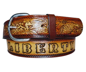 "The All American Eagle" Name Leather Belt   "Quick Ship"