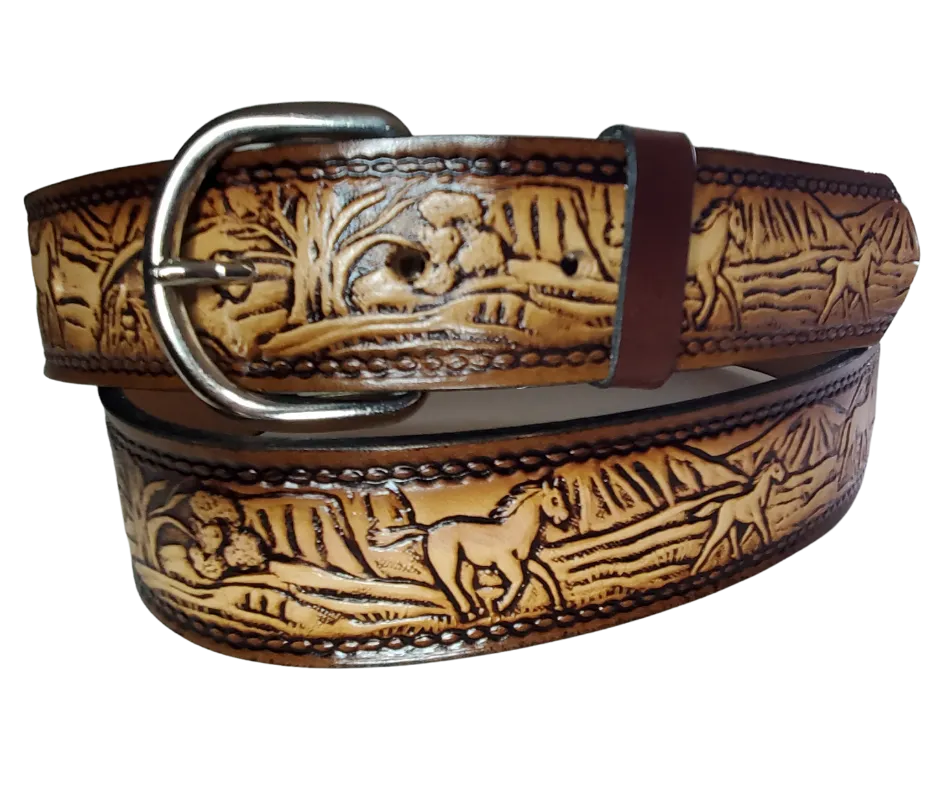 "The Stallion" Name Leather Belt  "Quick Ship"