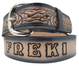 "The Wolf Pack" Name Leather Belt "Quick Ship"