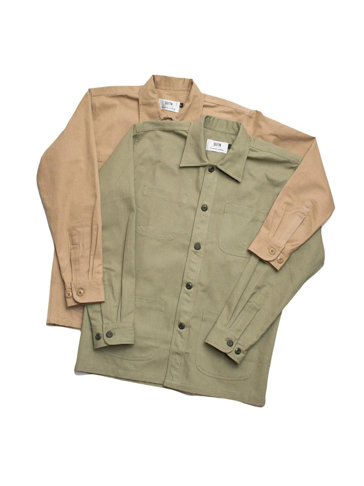 Qutn 3 Pocket Jacket Khaki Herringbone