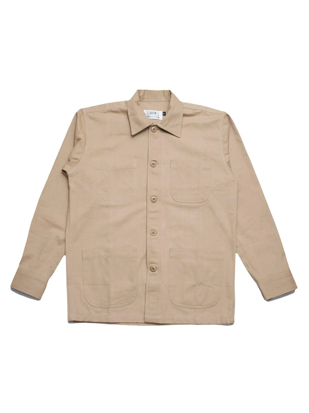 Qutn 3 Pocket Jacket Khaki Herringbone