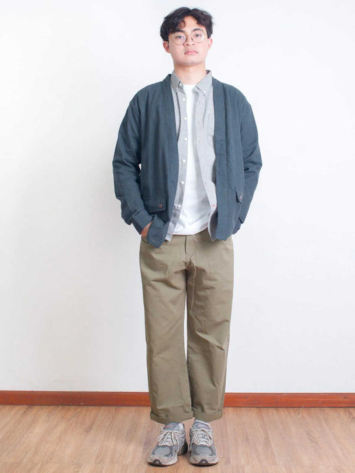Qutn Throw On IV Olive Stripe Flannel