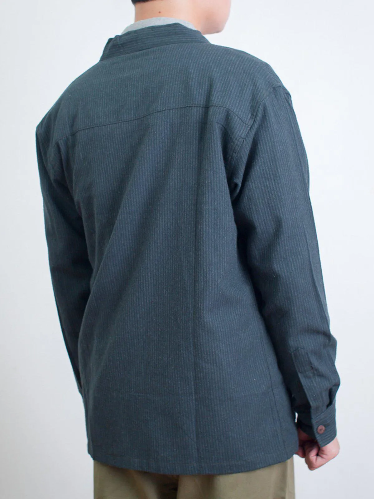 Qutn Throw On IV Olive Stripe Flannel