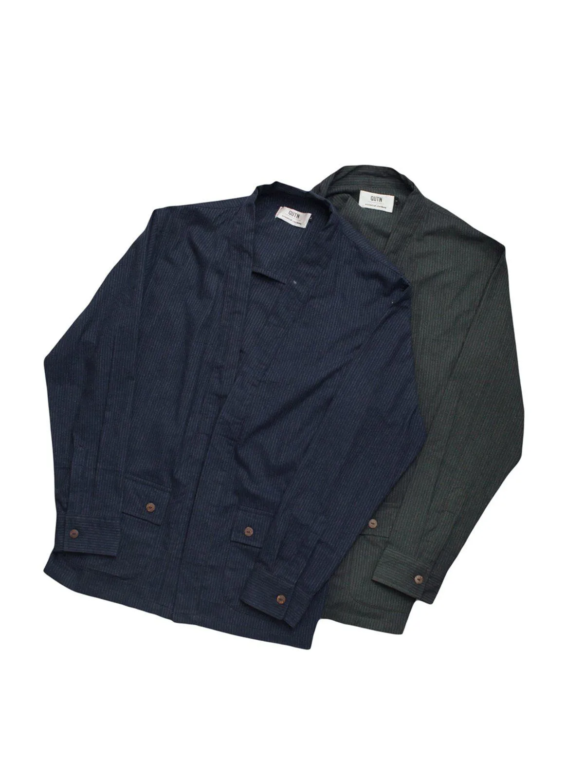 Qutn Throw On IV Olive Stripe Flannel