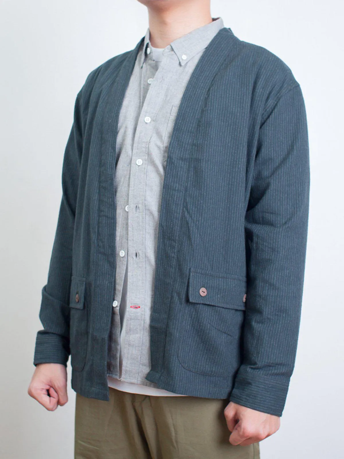 Qutn Throw On IV Olive Stripe Flannel