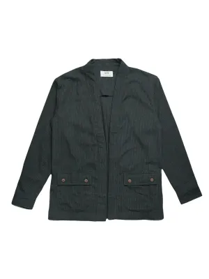 Qutn Throw On IV Olive Stripe Flannel
