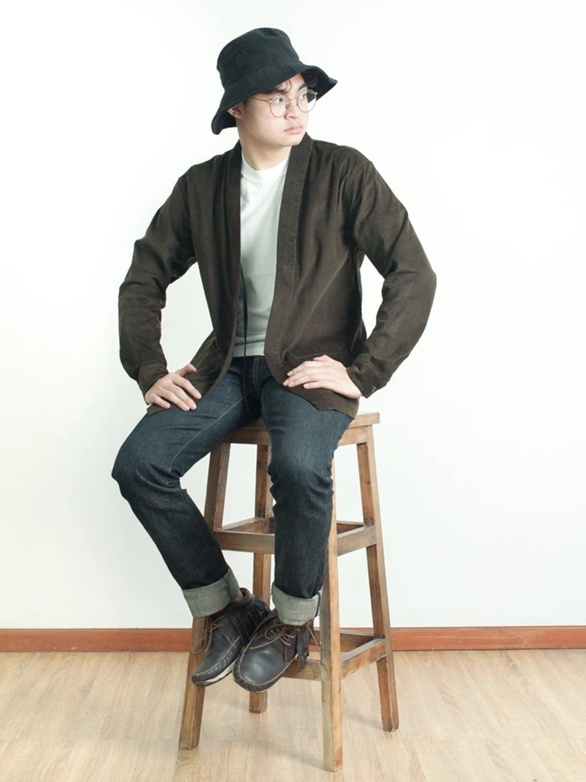 Qutn Throw On Olive Corduroy