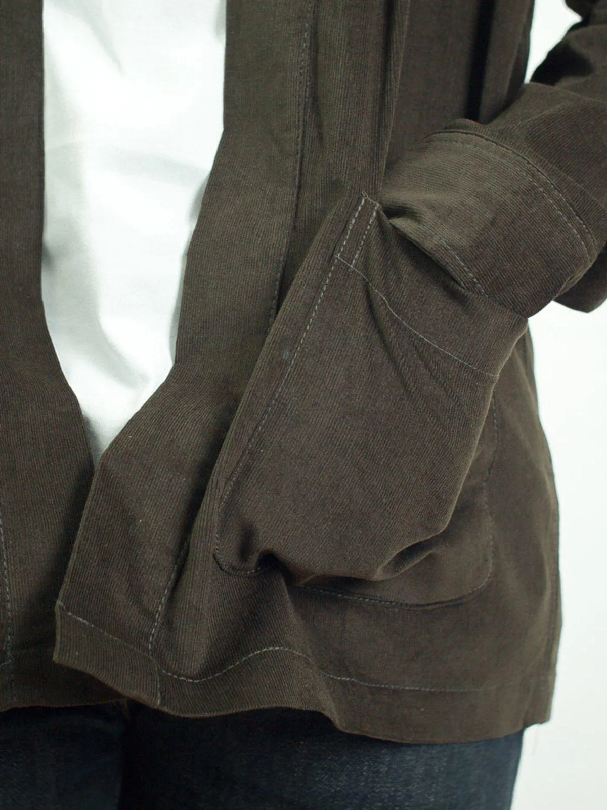 Qutn Throw On Olive Corduroy
