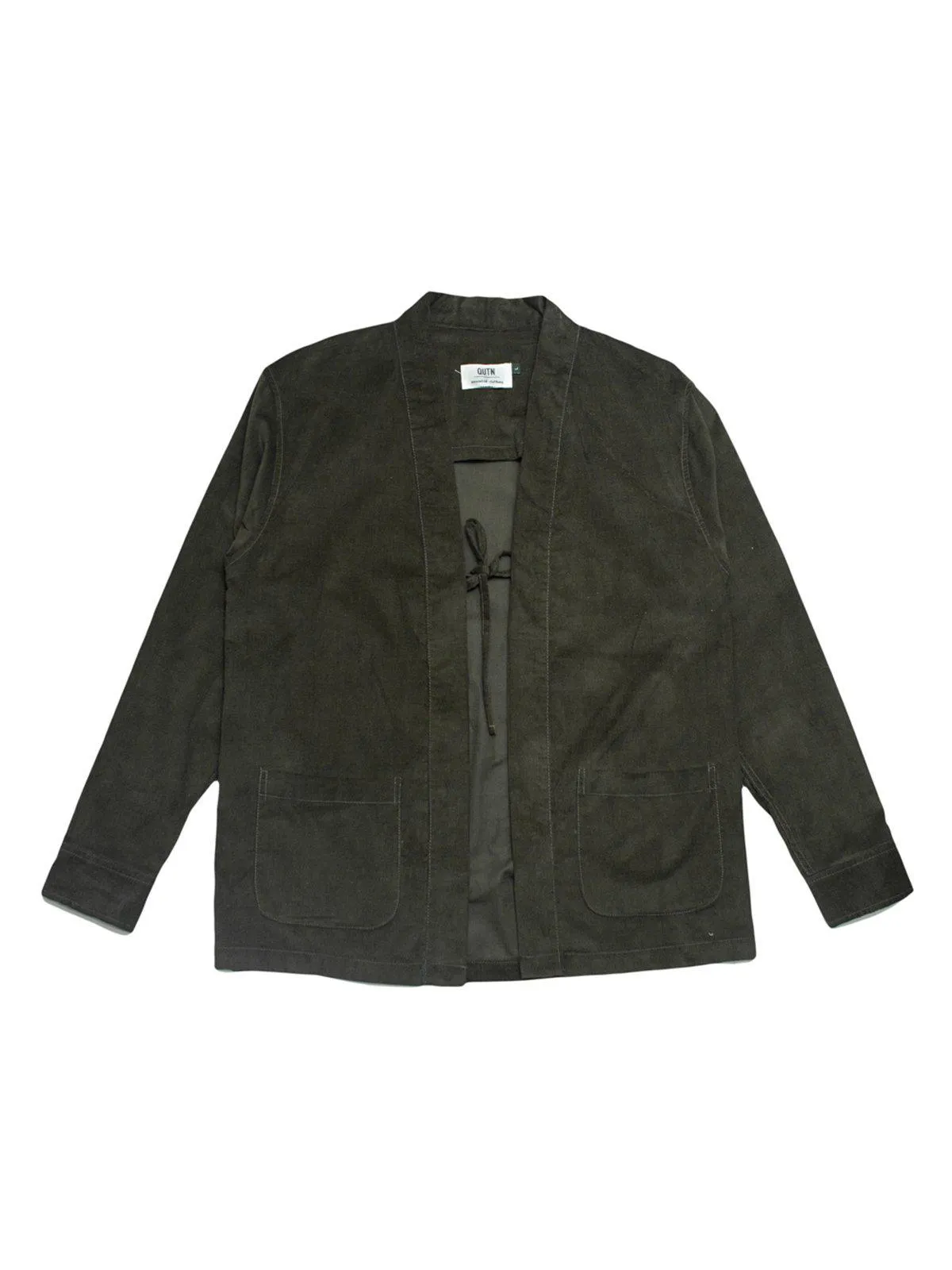 Qutn Throw On Olive Corduroy