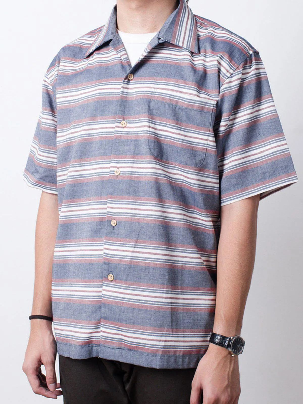Qutn Weekend Shirt Grey White Stripe