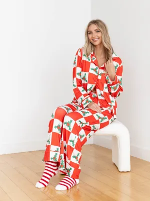Red Mistletoe Holiday PJ Set