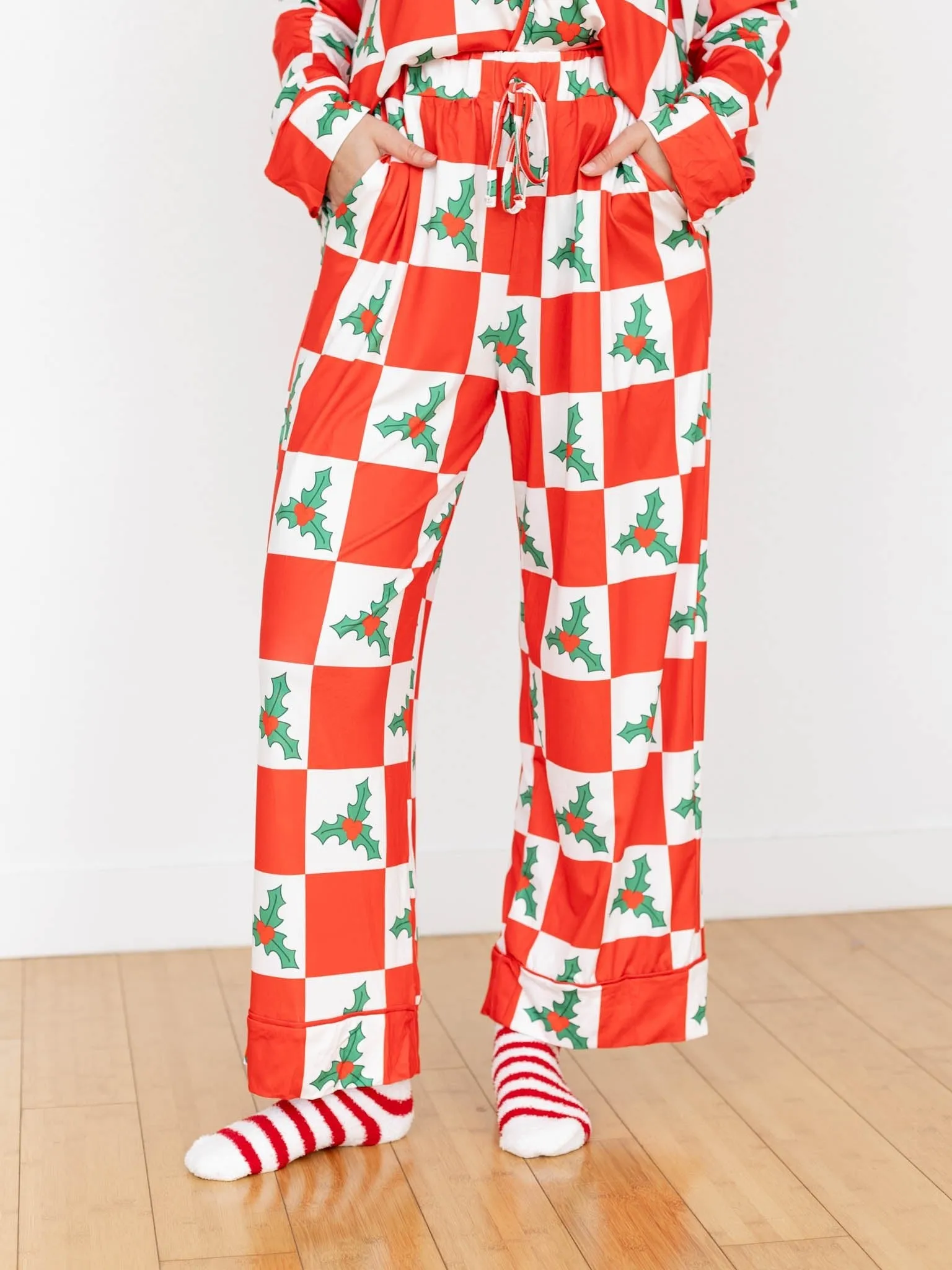 Red Mistletoe Holiday PJ Set