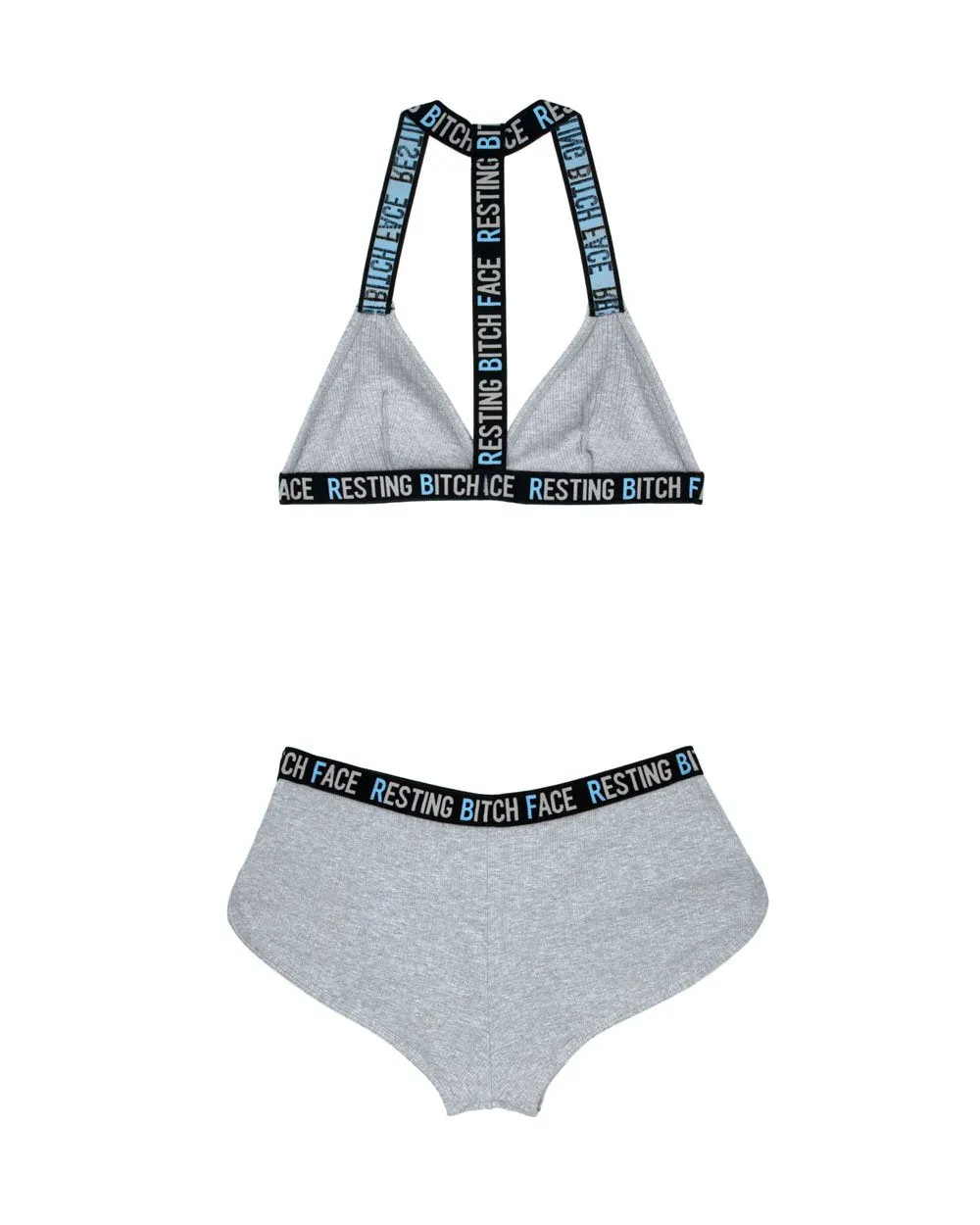 Resting Bitch Face Bralette and Retro Short Set