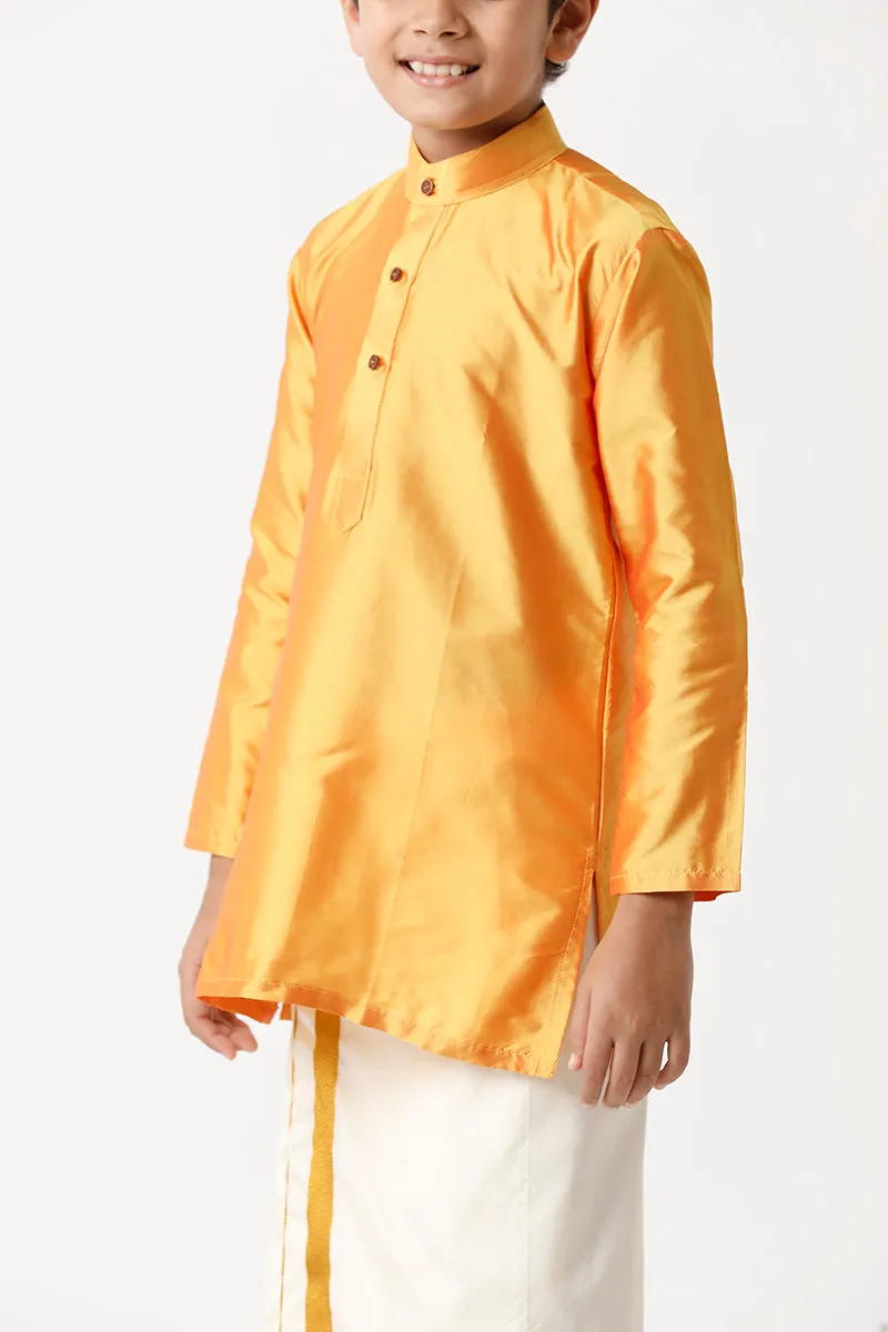 Rising Ideal - Yellow Kurta and Matching Fixit Dhoti 2 in 1 Set For Kids | Uathayam