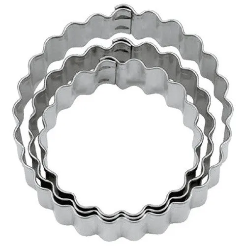 Round Circles Crinkled Cookie Cutter Set 3 Pieces