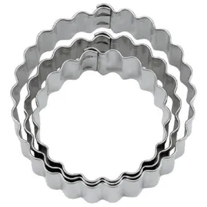Round Circles Crinkled Cookie Cutter Set 3 Pieces