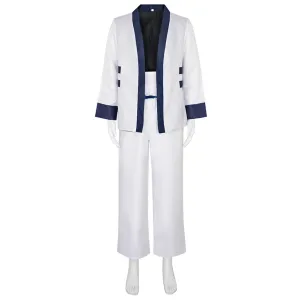 Rurouni Kenshin Sagara Sanosuke Anime Character White Outfits Cosplay Costume Outfits Halloween Carnival Suit