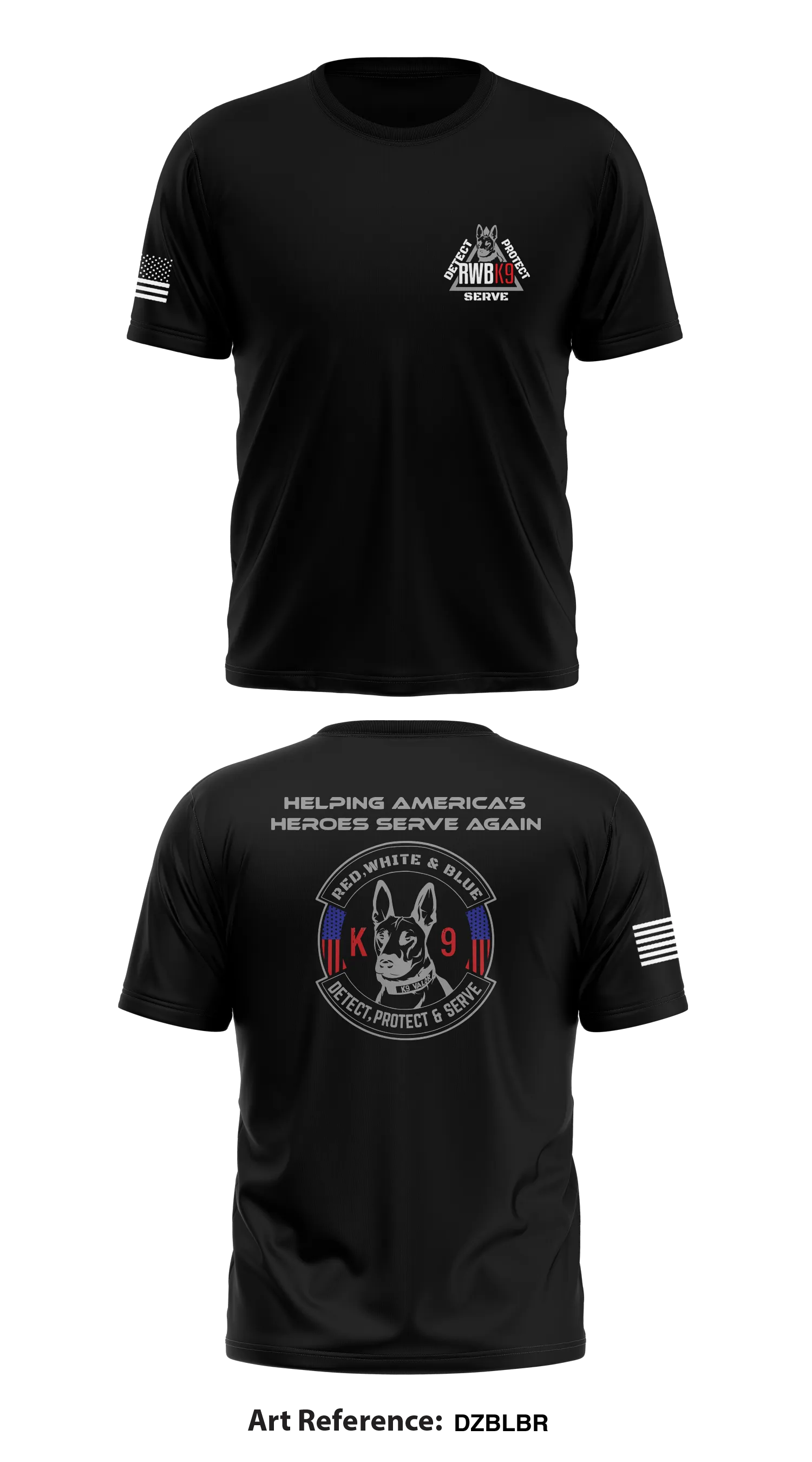 RWBK9 RED, WHITE & BLUE K9 Store 1 Core Men's SS Performance Tee - dZBLBR