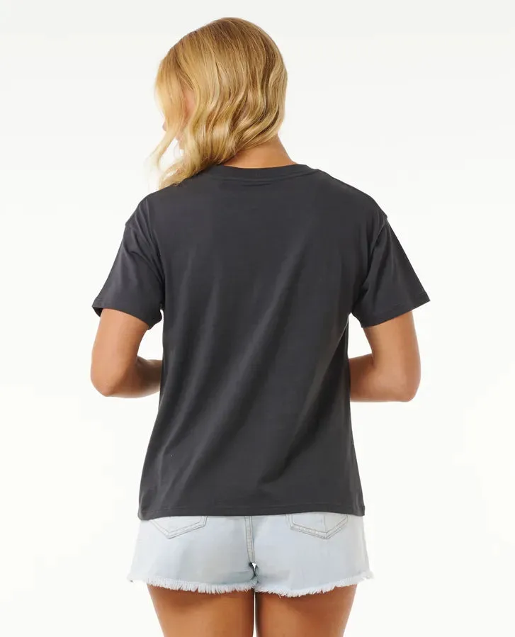 Sea Shells Relaxed Tee- Washed Black
