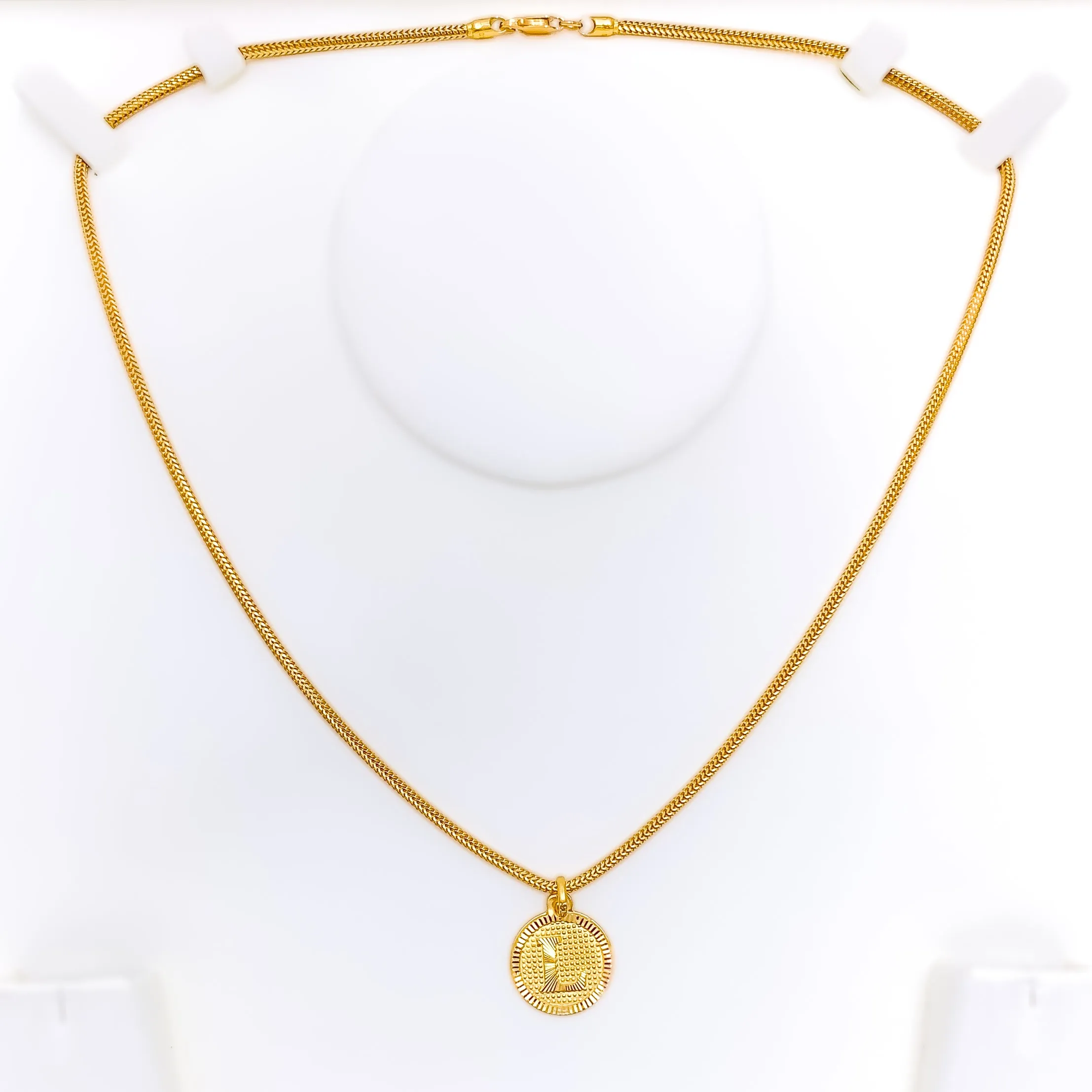 Shimmering L 22k Gold Letter Pendant