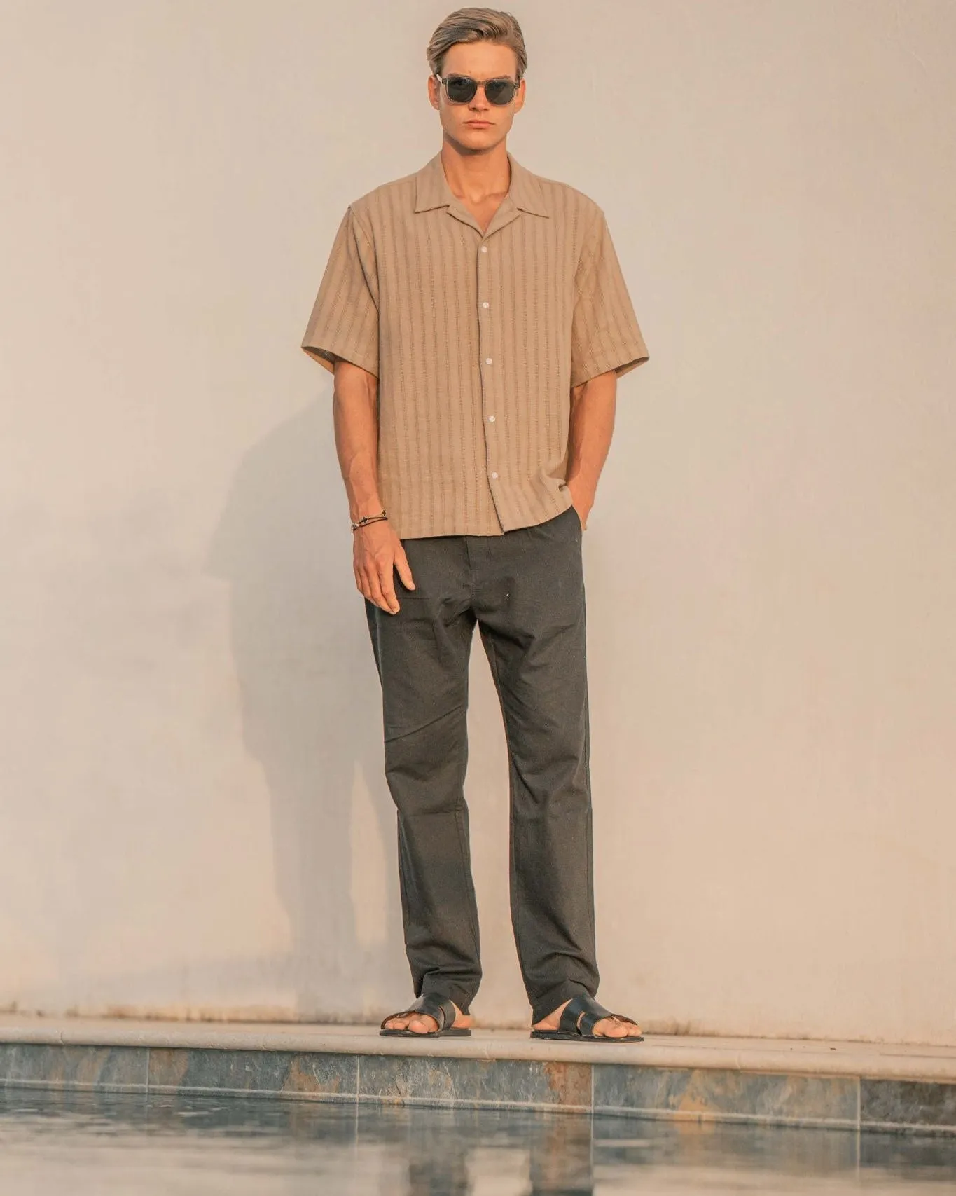 Short sleeve knit shirt Mocha