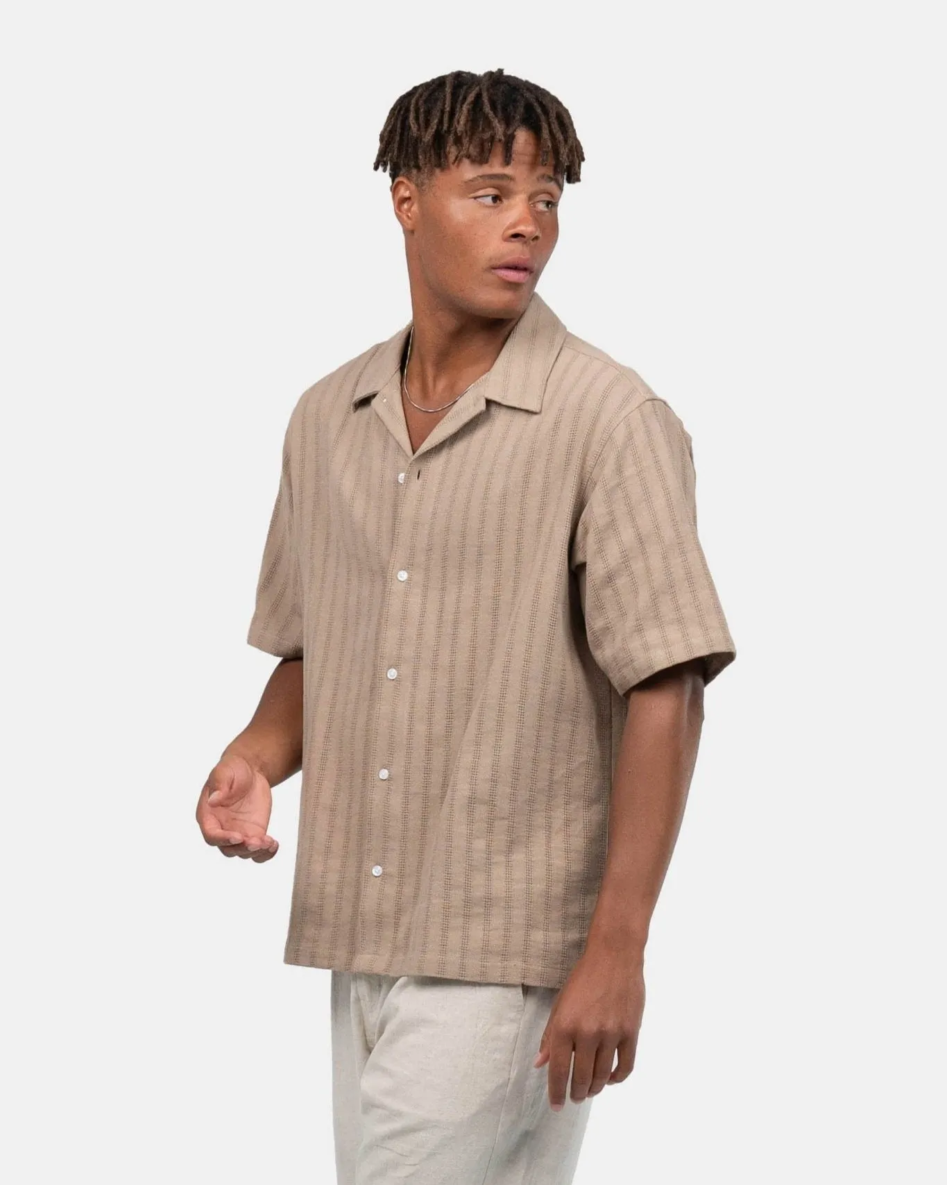 Short sleeve knit shirt Mocha