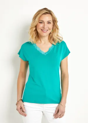 Short stretch lace t-shirt