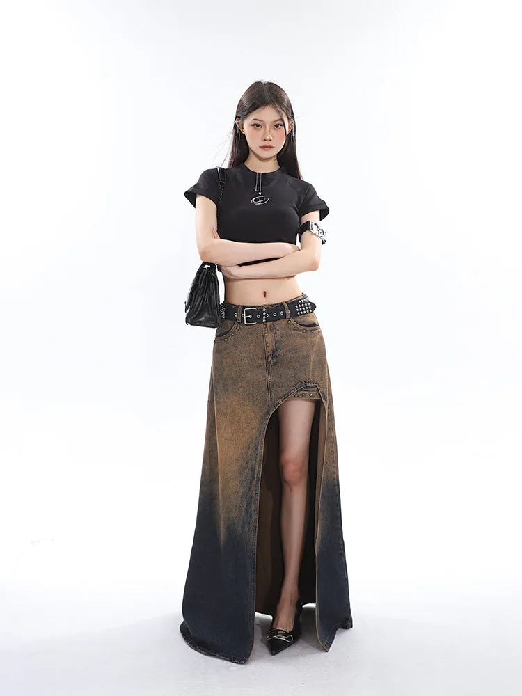 Sia Solid Color White Slim Short Sleeve Cropped Top   High Waist Baggy Multi-Pocket Cargo Pants Matching Set
