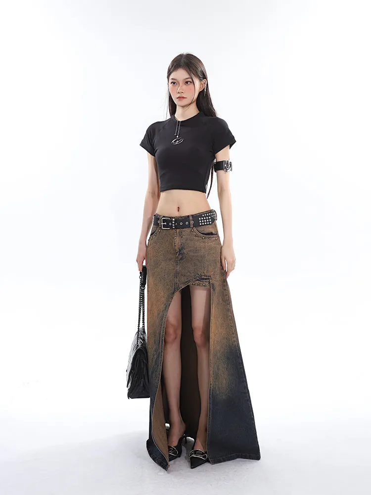 Sia Solid Color White Slim Short Sleeve Cropped Top   High Waist Baggy Multi-Pocket Cargo Pants Matching Set