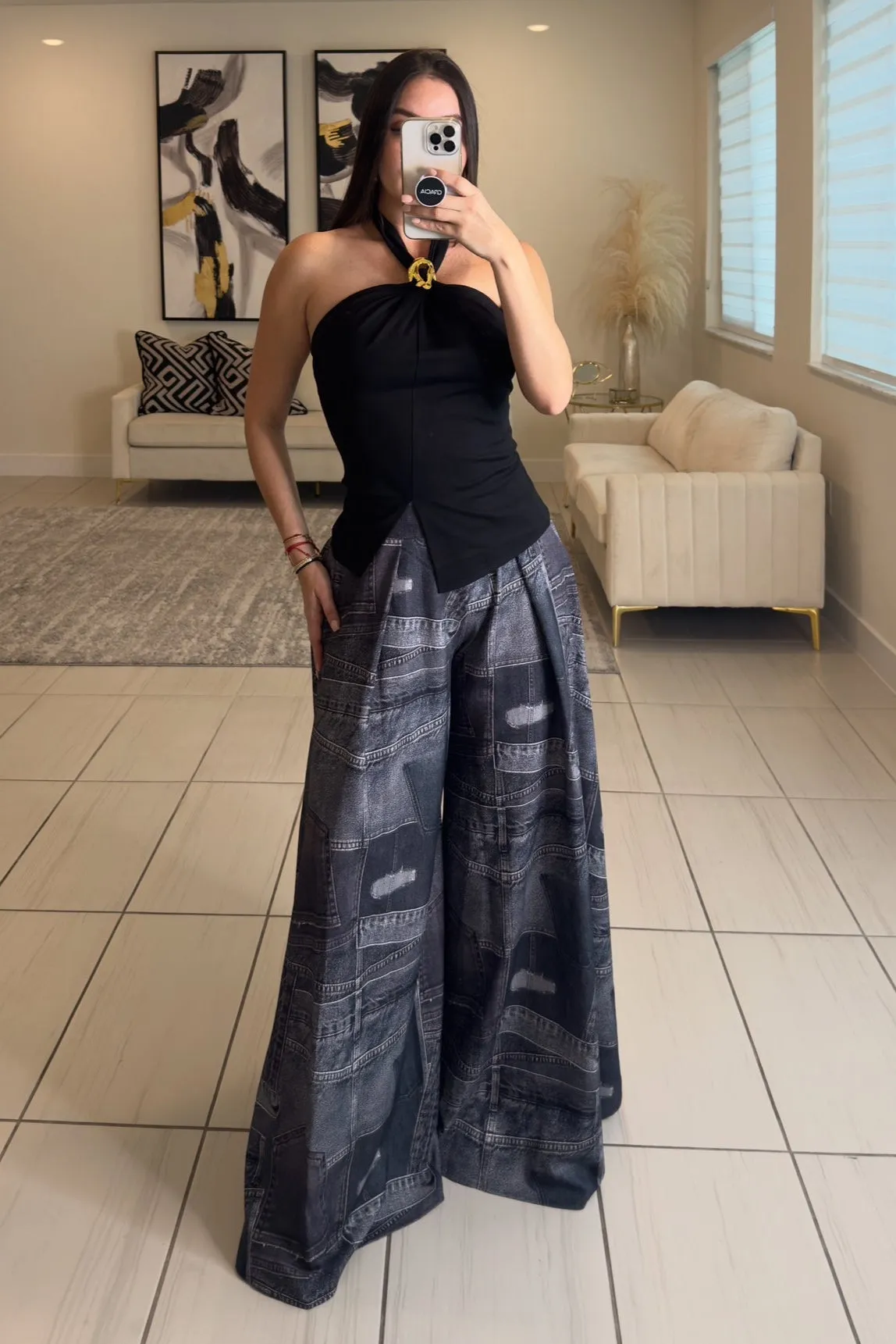 Signature Elegance Black Palazzo Pants