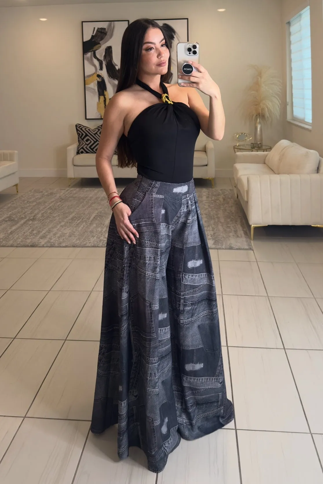 Signature Elegance Black Palazzo Pants